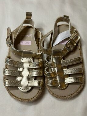 Carter's Metallic Gold Girls' Buckle-Strap Sandals